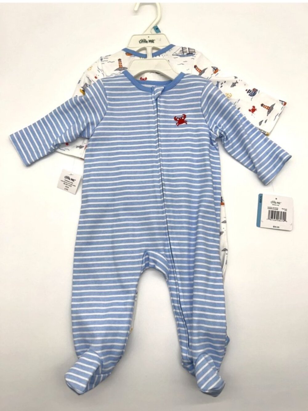 Little Me Unisex 6M Nautical 2pc Footie set